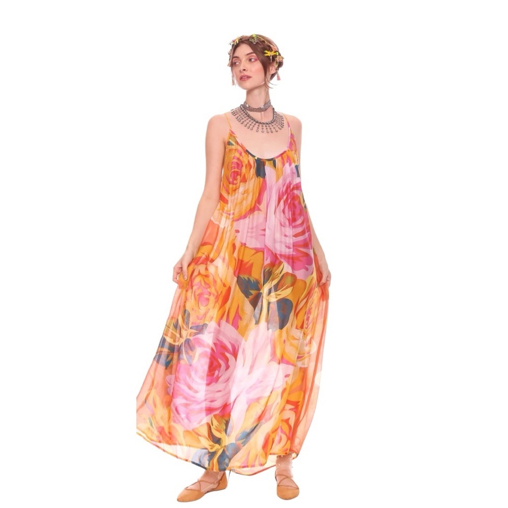Aratta Multicolor Exotic Floral Maxi Dress